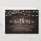 Invitation Fêtez avec nous Rustic Farm Mariage String Light (Devant)