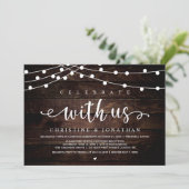 Invitation Fêtez avec nous Rustic Farm Mariage String Light (Debout devant)