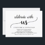 Invitation Fêtez avec nous, Rustic Mariage Elopement Party<br><div class="desc">Belle fête avec nous,  Mariage Elopement Faire-part / carte d'invitation,  dans un design rustique,  simple,  minimaliste. C'est parfait pour votre réception de mariage et fête post-mariage. Ajoutez vos détails dans la police correspondante / lettrage. #TeeshaDerrick</div>