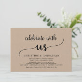 Invitation Fêtez avec nous, Rustic Mariage Elopement Party (Debout devant)