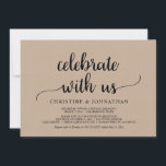 Invitation Fêtez avec nous, Rustic Mariage Elopement Party<br><div class="desc">Belle fête avec nous,  Mariage Elopement Faire-part / carte d'invitation,  en kraft brun rustique,  design simple,  minimaliste. C'est parfait pour votre réception de mariage et fête post-mariage. Ajoutez vos détails dans la police correspondante / lettrage. #TeeshaDerrick</div>