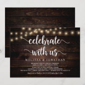 Invitation Fêtez avec nous, Rustic Wood, Mariage Elopement (Devant / Derrière)