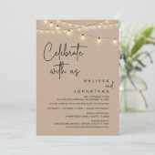 Invitation Fêtez Avec Nous, Rustique Mariage Elopement Party (Debout devant)