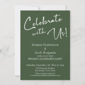 Invitation Fêtez avec nous ! Simple Soirée de mariage vert fo (Devant)