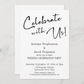 Invitation "Fêtez avec nous !" Soirée de mariage simple et mo (Devant / Derrière)
