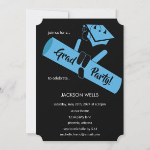 Invitation Fêtez! Bleu