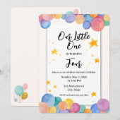 Invitation Fêtez la fête d'anniversaire de Notre Petit-Un (Devant / Derrière)