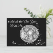 Invitation Fêtez le Nouvel An avec nous Sparkly Disco Ball (Debout devant)