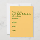 Invitation Fêtez l'invitation de la fête de retraite rétro-am (Dos)