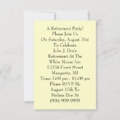 Invitation Fêtez l'invitation de la fête de retraite rétro-am (Dos)