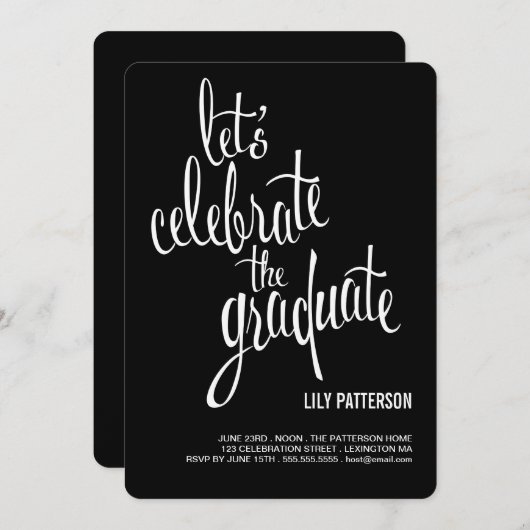 Invitation Fêtez l'invitation du Graduate Graduate Party (Devant / Derrière)