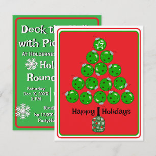 Invitation Fêtez Noël avec des Pickleballs Party de Noël
