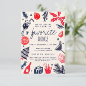 Invitation Fêtez vos choses préférées Noël (Debout devant)