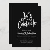 Invitation Fêtons | Chic Script 60e fête d'anniversaire (Devant / Derrière)