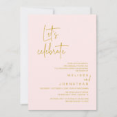 Invitation Fêtons, Dîner de Mariage en Intime (Devant)