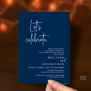 Invitation Fêtons, Dîner de Mariage en Intime