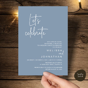 Invitation Fêtons, Dîner de Mariage en Intime