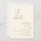 Invitation Fêtons, Dîner de Mariage en Intime (Devant)