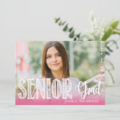 Invitation Fêtons | Diplôme supérieur | Graduation rose (Debout devant)