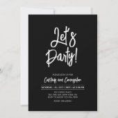 Invitation Fêtons | Écriture Chic Brosse Fête pour Toute Occa (Devant)