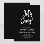 Invitation Fêtons | Écriture Chic Brosse Fête pour Toute Occa (Devant / Derrière)