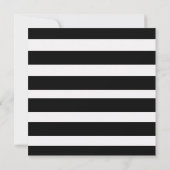 Invitation Fêtons ! Écriture Gras Rayée Noir & Blanc (Dos)