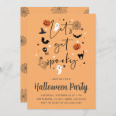 Invitation Fêtons éffrayant Halloween (Devant / Derrière)