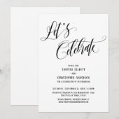 Invitation Fêtons Elaborer Script Noir et Blanc (Devant / Derrière)