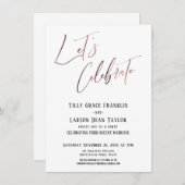 Invitation Fêtons ensemble l'élégant mariage Rose Gold (Devant / Derrière)