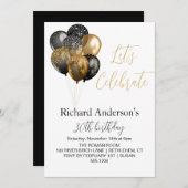 Invitation Fêtons Faux Gold 30TH Men Birthday Party (Devant / Derrière)