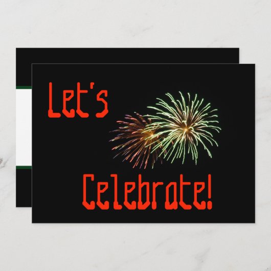 Invitation Fêtons : feux d'artifice (Devant / Derrière)