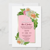 Invitation Fêtons l’élévation florale rose rose (Devant)