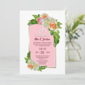 Invitation Fêtons l’élévation florale rose rose (Debout devant)