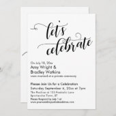 Invitation Fêtons la calligraphie lors de la soirée post-nupt (Devant / Derrière)