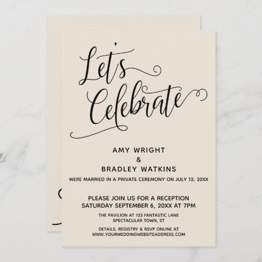 Invitation Fêtons la Crème Réception après-mariage (Devant / Derrière)