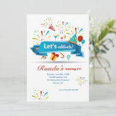 Invitation Fêtons la fête d'anniversaire (Debout devant)