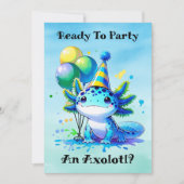 Invitation Fêtons la fête d'anniversaire de Axolotl Boy (Devant)