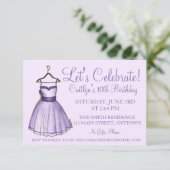 Invitation Fêtons la fête d'anniversaire de la robe de bal vi (Debout devant)