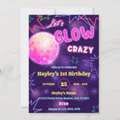 Invitation Fêtons la fête d'anniversaire de Neon, folle et co (Devant)