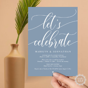 Invitation Fêtons la fête de l'Elopement Mariage, Navy Blue