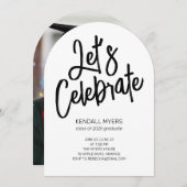 Invitation Fêtons la fête des diplômés avec photo (Devant / Derrière)