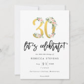 Invitation fêtons la fête du faux or du 30e anniversaire (Devant)