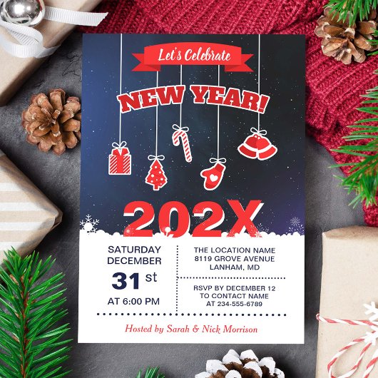 Invitation Fêtons la fête du Nouvel An