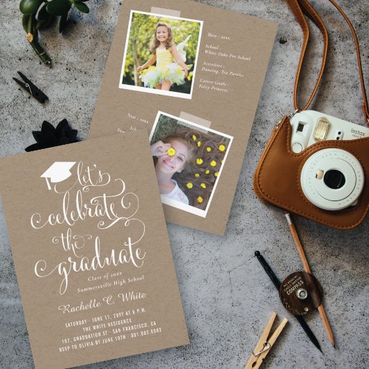 Invitation Fêtons la Graduate Kraft Grad Party