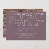 Invitation Fêtons la Graduate Purple Graduation (Devant / Derrière)