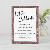 Invitation Fêtons la réception de la Parties scintillant d'or (Debout devant)