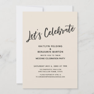 Invitation Fêtons la réception Décontractée, crème uniquement