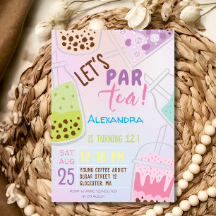 Invitation Fêtons l'anniversaire avec un thé bobba par-tea