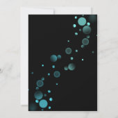 Invitation Fêtons l'anniversaire bleu du Bokeh Gradient noir (Dos)