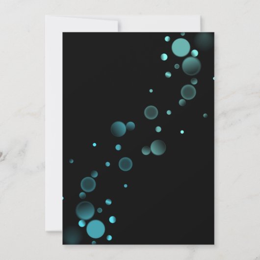Invitation Fêtons l'anniversaire bleu du Bokeh Gradient noir (Dos)